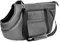 Transporttasche für Hunde und Katzen | Schultertasche für Haustiere mit Gummiband mit Karabiner | bis 12 kg | Material: Kunstleder | Größe: L | Farbe: Grau Metallic