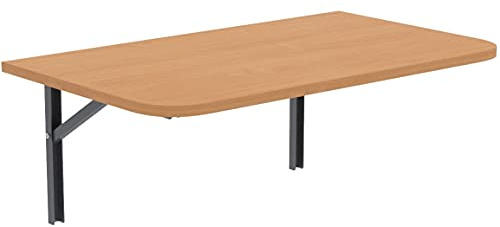 AKKE Klapptisch Wandklapptisch Esstisch - Klappbar Faltbar Platzsparend - Abgerundete Ecken - 120cm x 60cm - Buche Bavaria