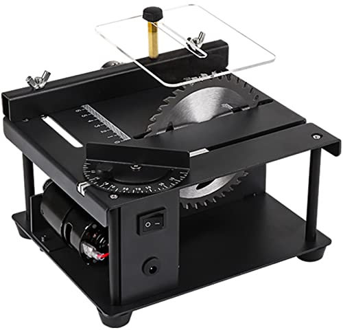 QBREZA Micro Precision Table Saw Mini Electric Saw Small Household Table Saw Portable Woodworking Sliding Table Saw Multi-Function Cutting Machine