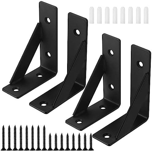 4 Stk Regalträger, Regalhalterung, Metall Regalwinkel, Schwerlast 90 Grad Schwimmenden Dreieckig Winkelträger Wandregal Halterung Winkel Wandmontage für Bücherregal, 10x7,5x3cm