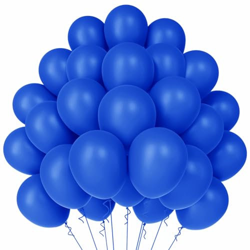 WAREHOUSE Ballon Bleu 50 Pièces 12 30 cm, Ballon Gonflable Hélium, ballons d'anniversaire,Décoration pour Anniversaire, mariage,Baptême, décoration de diplôme.. (Bleu foncé-19)