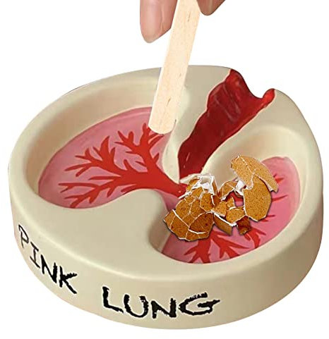 Anloximt Aschenbecher Eine rosa Lunge | Niedlicher lustiger Aschenbecher aus Kunstharz für Raucher - Tragbarer Desktop-Aschenbecher, Geschenk zum Vatertag, ausgefallene Dekoration für Arbeitszimmer