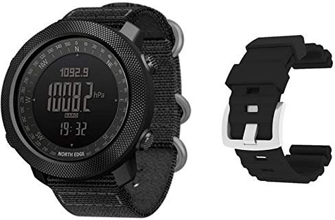 ASVIL Montre intelligente de sport pour homme pour course à pied, escalade, natation, boussole, altimètre, baromètre, étanche, 50 m (P) (K)