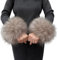 JAWSEU 1 Paar Pulswärmer Kunstpelz Armstulpen Warmers Handgelenk Manschetten Armstulpen Fell Stulpen Damen Pulswärmer Pelz Kunstfell Fellstulpen für Damen Mädchen Winter Weihnachts Dekoration