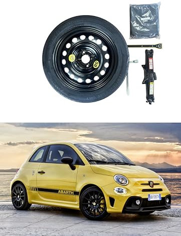 Kit Ruotino di Scorta 16 compatibile con Abarth 595 (no Brembo, solo posteriore) con Cric, Chiave e sacca