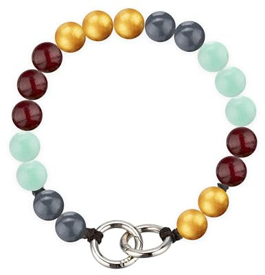 beadstars Auto Schlüsselanhänger Holz-Perlen Damen – handgemachter Perlenanhänger zum Umhängen im Armband-Design, 25 cm lang, stilvolles Accessoire & Geschenkidee für Frauen (Treasure)