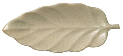 soulnioi Cuencos de inmersión, platos de cerámica con forma de hoja, bandeja decorativa para joyas, mini plato de postre para decoración del hogar, color beige