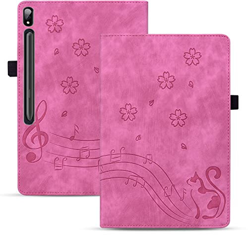 TEDTIKJT Coque pour Lenovo Legion Y900/Tab Extreme 14.5 PU Cuir Flip Case Housse étui pour Tablette Lenovo Legion Y900 14.5 Support Cover, Rose foncé Chat