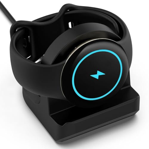 Miimall Silicone Charger Stand Compatible with Google Pixel Watch 2 Charger, [Cable Management] [Supports Nightstand Mode] [Non-slip] Charging Base Holder Stand for Google Pixel Watch 2 2023-Black