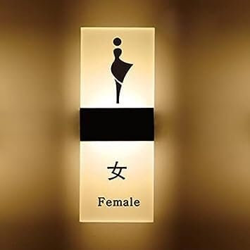 Acryl-Toilettenschild, Herren- und Damen-Toilettenschilder, Wandmontage-LED-Schild, Damen-Herren-Frauen-Herren-Badezimmer-Leuchtschild, Badezimmer-Schild, Deko-Schilder (Farbe: B) (Color : A)