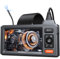 DEPSTECH Dual Lens Endoscope, 5'' IPS Screen Inspection Camera with Light, 1080P HD Borescope Camera, IP67 Waterproof, 16.5FT Flexible Semi-Rigid Cable, Gadgets for Men