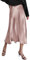 Zeagoo Damen High Waist Midi Satin Seide Rock Reißverschluss Casual Seidiger Business Bleistiftrock Party Rock Champagner M