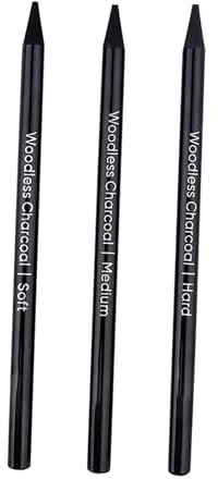 Aymzbd 3pcs Sketching Charcoal Pencils Highlight Colored Pencils Bright Classic 4mm Art Painting Supplies Pencils, Black