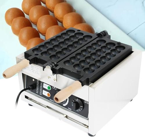 DXDRT Gofrera De Bolas Comerciales, Máquina para Hacer Gofres De Brocheta De Burbujas Antiadherente 1400W, Plancha De Gofres para Panaderías,Restaurantes,Quioscos, Control De Tiempo Y Temperatura