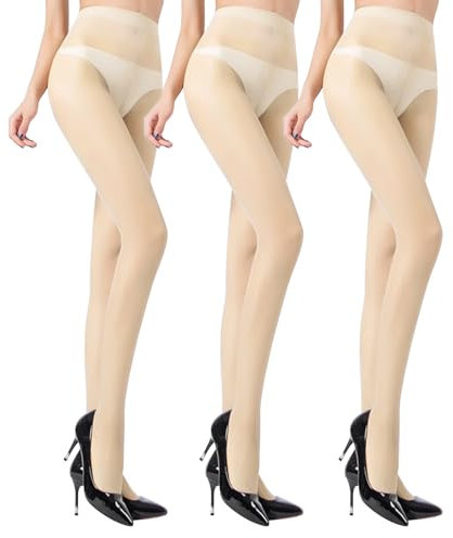 Wenearn Collant Transparent Femme 3 Paires,Collants Sculptants Transparent Femme,Collant Ventre Plat,Body Transparent Femme,Mode & Dim & Resistant Collant Resille Chair,Collant Sans Couture
