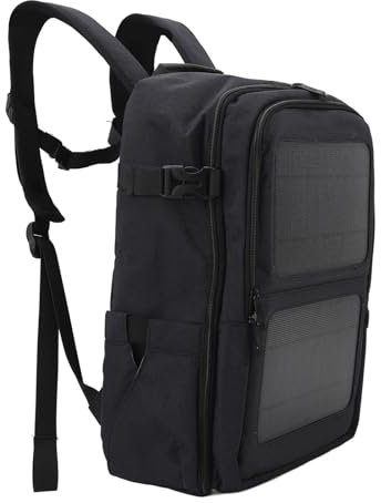 Asixxsix Sac à Dos Solaire avec Charge de Panneau Solaire de 12 W pour Téléphones Portables et Appareils, Sac à Dos à Panneau Solaire de Grande capacité, Bretelles Robustes,Sac de Rangement