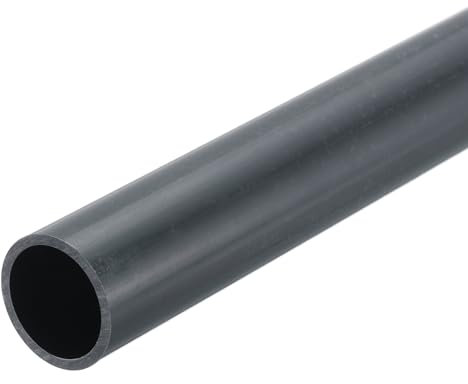 QUARKZMAN Tube Rigide en PVC Tube Rond 22,2mm ID 26mm OD 20cm Longueur Gris Foncé pour Conduite d'Eau, Artisanat, Manchon de Câble