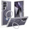 Holidi Hülle für Samsung Galaxy S24 Ultra für Magsafe mit Ring Halter Ständer, Handyhülle Samsung S24 Ultra Case, 360° Magnetischer Militärischer Schutzhülle Galaxy S24 Ultra, Matte Transparent