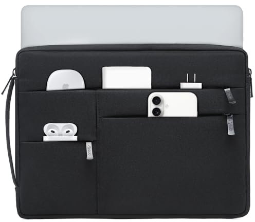 HYZUO 13,3-14 Pollici Borsa per Laptop per MacBook Pro 14, MacBook Air/Pro 13, 13,8/13,5 Surface Laptop/Book, Custodia Protettiva per 13 HP Dell Lenovo ThinkPad Asus Acer Samsung, Classico Nero