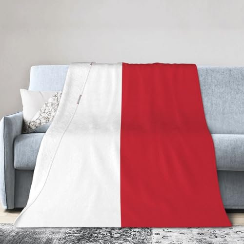 WZYWHJ Decken 203,2 x 152,4 cm – leichte, langlebige und kompakte Anti-Falten-Decke für Bett, Sofa, Camping, Kino und Reisen, Flagge von Malta