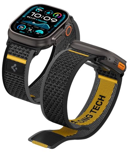 Spigen Athlex Air Armband Entwickelt für Apple Watch Ultra 2/1 49mm, Serie 10 46mm, 9/8/7 45mm,SE2/SE/6/5/4 44mm, 3/2/1 42mm - Actives Schwarz