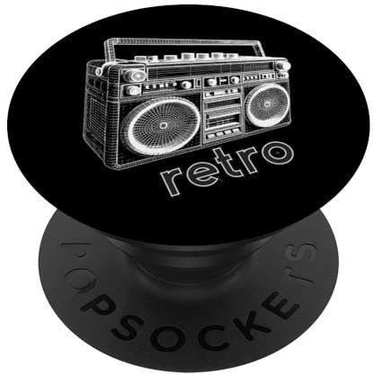 Boombox-Abbildung — Vintage-Ghettoblaster-Boombox-Liebhaber PopSockets Klebender PopGrip