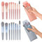 LHLZNB Lot de 2 ensembles de 16 pinceaux de maquillage de qualité supérieure – Techniques réelles et pinceaux de maquillage ELF – Poils en nylon doux, multicolore, pinceaux cosmétiques, voyage et