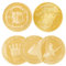 LONZIKP 4 Pièces de Fée des Dents, Cadeau Significatif pour Enfants, Pièces d'Or avec Motifs Colorés sur les Deux Faces, Alliage de Zinc Durable (Coloré)