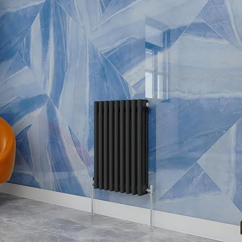 Traditional Household Cast Iron Radiator，Anthracite Horizontal 600X425mm 3 Column Suitable for Multi-Room Central Heating