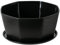 Neroyaner Shallow Planter 8 Succulent Pots, Ceramic Succulent Planter Pots with Drainage Hole, Shallow Plant Pot, Flower Pot for Round Bonsai with Bamboo Tray, Black