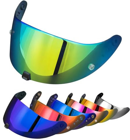 PSLER Helm Visier für EXO R420 - Verspiegelt Helmvisier Getöntes Visier Motorradhelm Zubehör Ersatz(Dunkelgold)