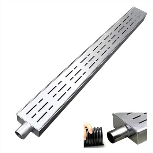 Caniveau Exterieur Caniveau Exterieur Tranchée De Drainage Pour Gouttière Extérieure Mince Avec Embouts/Sortie, Kit De Drainage Pour Canal De Drainage Étroit De 1,4/2 /4 Po Avec Grille, Auge De Tranch
