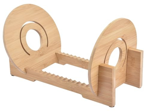 Generisch Slotted Display Strips - Bamboo -Display -Stand für 50+ LP -Musikalben Display und LPS, Display Vinyl Records in stilvoller moderner tragbarer Plattenstand