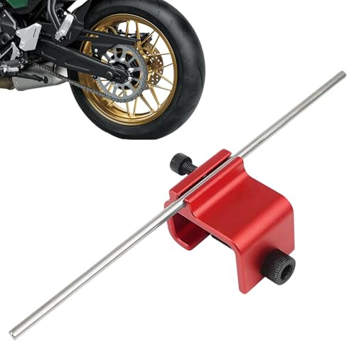 PacuM Strumento Allineamento Ruote Moto per Cura Veicolo Smagliacatena Moto Lega Alluminio Attrezzo della Catena Resistente Corrosione Strumenti calibrazione per Motociclette Quad Biciclette