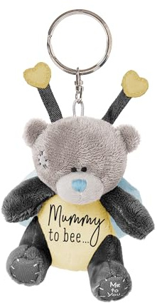 Me to You Tiny Tatty Teddy Mummy to Bee Plüsch-Schlüsselanhänger – Niedliche Schwangerschaft, 8 cm hoch – Offizielle Kollektion