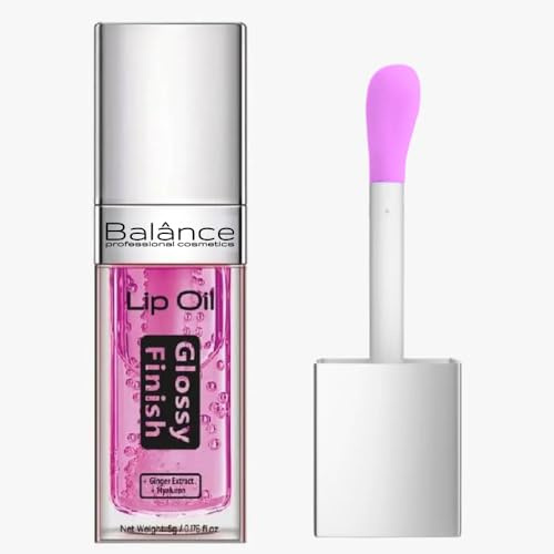 Balânce Cosmetics Glossy Lip Oil – Reichhaltiges Lippenöl mit Hyaluronsäure, Arganöl & Vitamin E – Sanfter Volumen-Effekt durch Plumping-Komplex – 5ml (Variante wählen) (Kirsche)