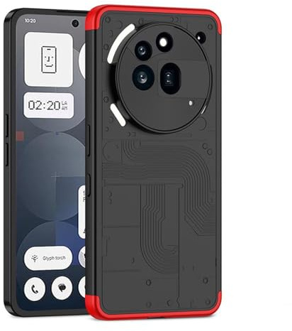 Wigento Für Nothing Phone 3a Pro Dreiteilige GKK Rundum Design Schutz Hülle Cover Rot