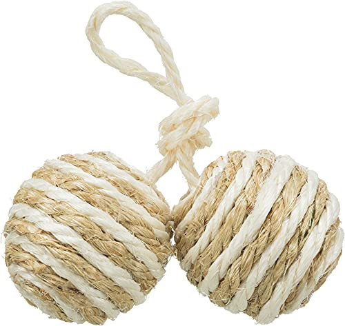 Trixie 5,77 2 Bälle am Seil, Sisal, ø 4,5 cm