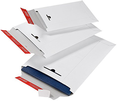 ColomPac CP012.05 ColomPac CP012.05 Versandtasche aus Vollpappe 260x345x30mm PK100 mit Selbstklebeverschluss, Knickschutz und umlaufenden Kantenschutz Variable Füllhöhe bis 30mm weiss
