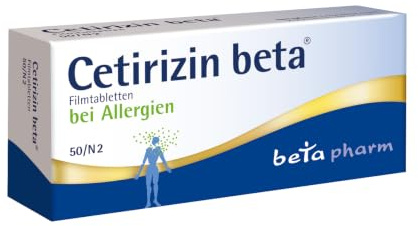 Cetirizin beta 10 mg - Allergie Tabletten gegen Heuschnupfen, 50 Stk.