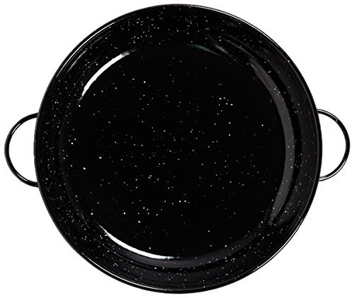 VAELLO La Valenciana - Paella (55 cm, Acero Inoxidable, esmaltado, con 2 Asas), Color Negro