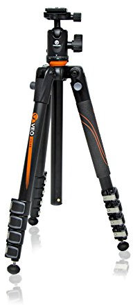 Vanguard VEO 235AB Aluminum Travel Tripod with Ball Head for Sony, Nikon, Canon, Fujifilm Mirrorless, Compact System Camera (CSC), DSLR