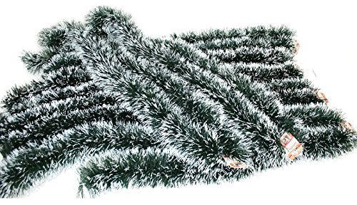Annastore 6 x Weihnachtsgirlande mit Schneespitze oder Ohne für Innen und Außen - in sechs Teilstücken - Dekogirlande Tannengirlande (6 Stück mit Schneespitze Ø 8 cm, 180 x 10 cm/pro Stück)