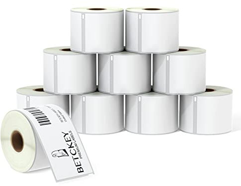 BETCKEY - 10 Rollen 99019 Selbstklebende Etiketten Kompatibel mit DYMO S0722480, 59mm x 190mm, 1500 Mehrzwecketiketten für LabelWriter 450, 4XL NICHT passend 550 oder 5XL