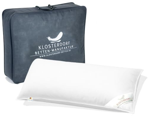 Klosterdorf Bettenmanufaktur Premium Kopfkissen ''prächtig'' - 40x80 cm - 525 Gramm - Handarbeit aus Deutschland - Für einen gesunden Schlaf