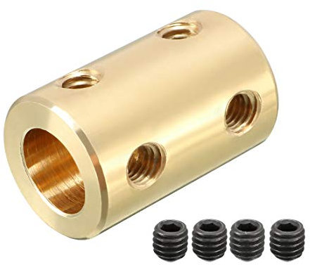 sourcing map 6mm bis 8mm Bohrung Starre Kupplungsschraube L22XD14 Kupfer Wellenkupplungsverbinder Motorzubehör