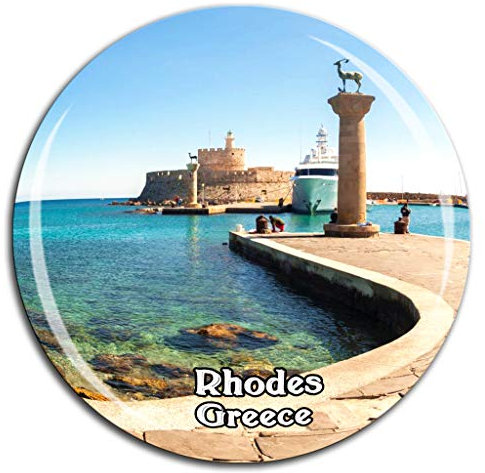 Weekino Altstadt Rhodos Griechenland Kühlschrankmagnet 3D Kristallglas Tourist City Travel Souvenir Collection Geschenk Strong Refrigerator Sticker