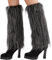 Nanxson Damen Stulpen Lange Furry Fuzzy Beinwärmer Strümpfe Winter Warm Beinlinge Stulpe TTW0034 (streife)