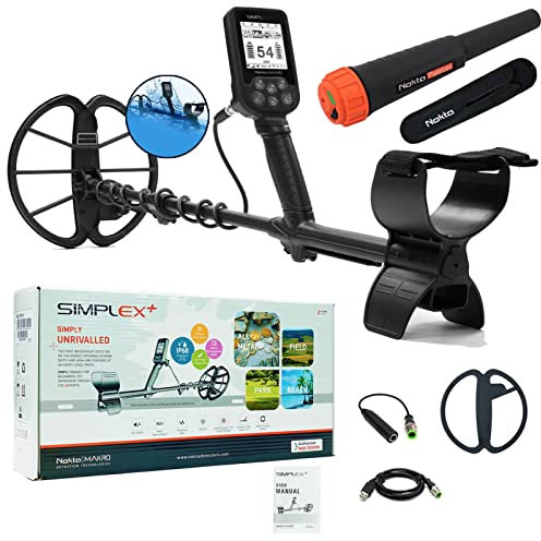 Nokta Makro Simplex Metal detector impermeabile con bobina da 28 cm e pinpointer