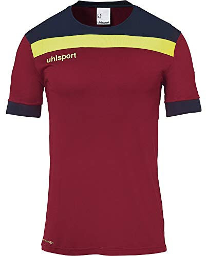 uhlsport Herren Offense 23 Trikot, Bordeaux/Marine/Fluo gelb, L